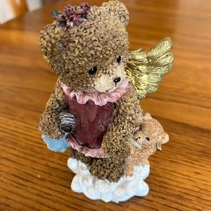 Angelic Angels, Mom Angel bear w/baby bear, 5”T